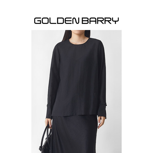 GOLDENBARRY天丝圆领盘扣衬衣