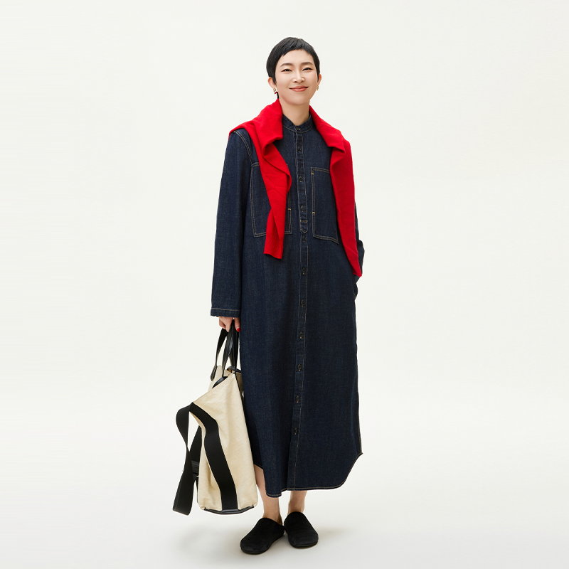 复古俏皮经典棉质牛仔连衣裙女装