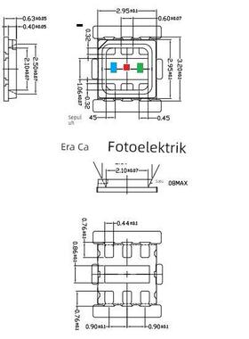 3030RGB 6脚EMC支架红蓝绿三基色七彩 0.6W大功率贴片全彩led灯珠