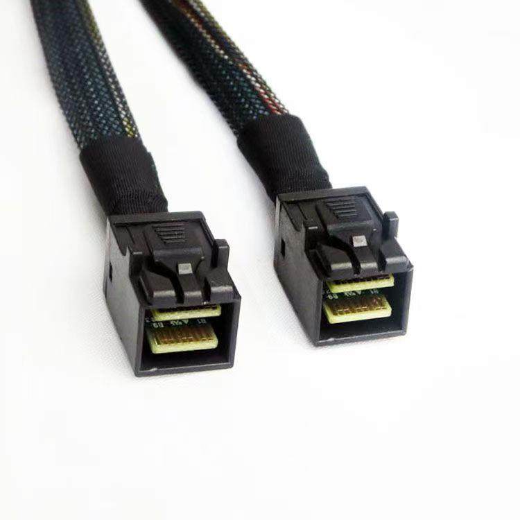 SAS线服务器背板SFF8643数据线MinisasHD阵列卡转接线直头/弯头