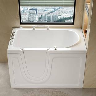 老年人步入式 浴缸小户型侧开门家用无障碍浴缸亚克力小户型坐泡缸