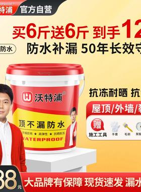 沃特浦顶不漏防水涂料屋顶补漏防漏胶漏水专用防水胶耐冻耐晒材料