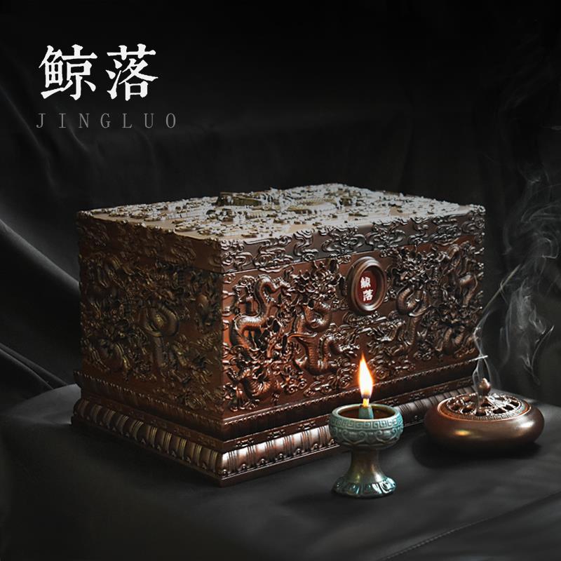 真龙殿高档黑紫檀木骨灰盒全实木无钉卯榫工艺寿盒防腐防潮骨灰盒