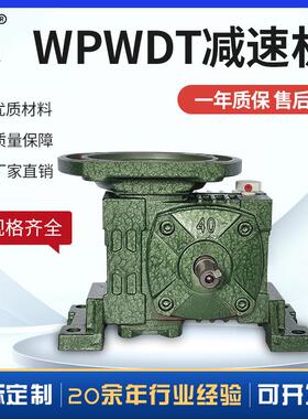 WPWDT微型立式传动涡轮蜗杆减速机齿轮箱小型变速箱朝下出轴卧式