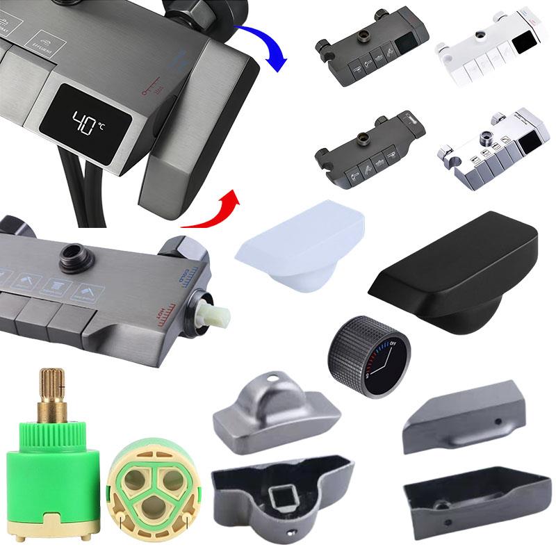 钢琴按键开关冷热侧开淋浴手柄阀芯铜灰色银白色主体维修工具配件