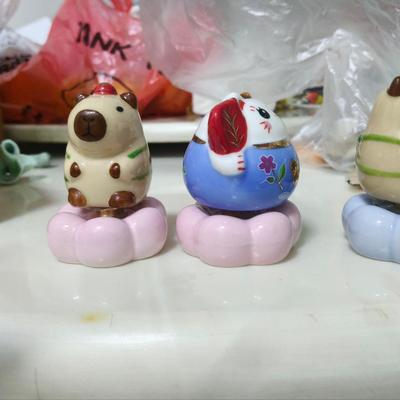 景德镇手工陶瓷小摆件小动物转转乐可爱摆件