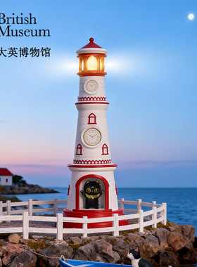 大英博物馆萌猫灯塔小夜灯摆件床头灯氛围灯新年男生生日礼物女生