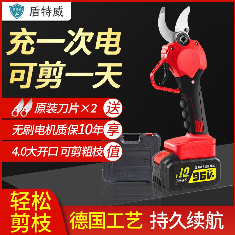 速发盾特威园林电动修枝剪子树果树充电粗强力修剪式刀枝机锂