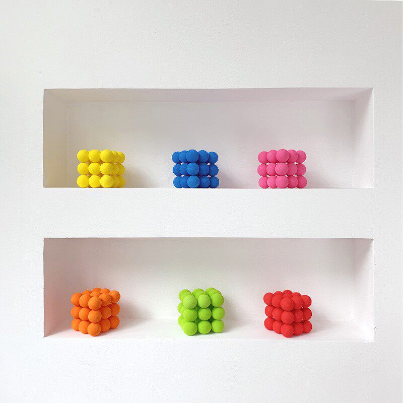 速发克莱因蓝魔方小球拍摄具道创意背拍装饰摆件景照区布置