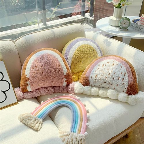 速发新款创意感彩样枕抱枕套客厅沙发午卧靠枕虹板间床头靠垫民宿