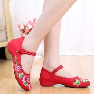 速发打腰鼓舞鞋秧歌舞鞋 民舞风族广场老花京绣北鞋跳舞表演鞋