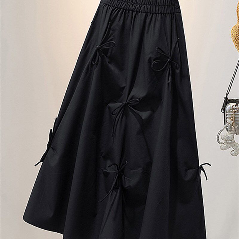 速发黑色半身裙款025新本夏季高腰a字半裙高级感气质赫2风伞裙