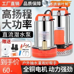 直流潜水泵电动车水泵12V24V48V60V72浇地浇菜农用家用灌溉抽水泵