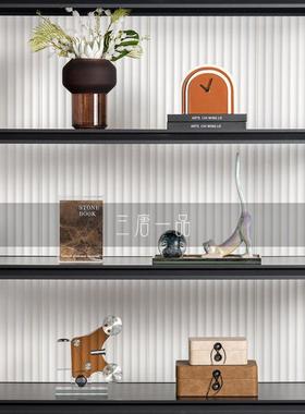 轻奢风客厅卧室书房背景墙壁柜装饰品高级感样板间酒店衣帽间摆件