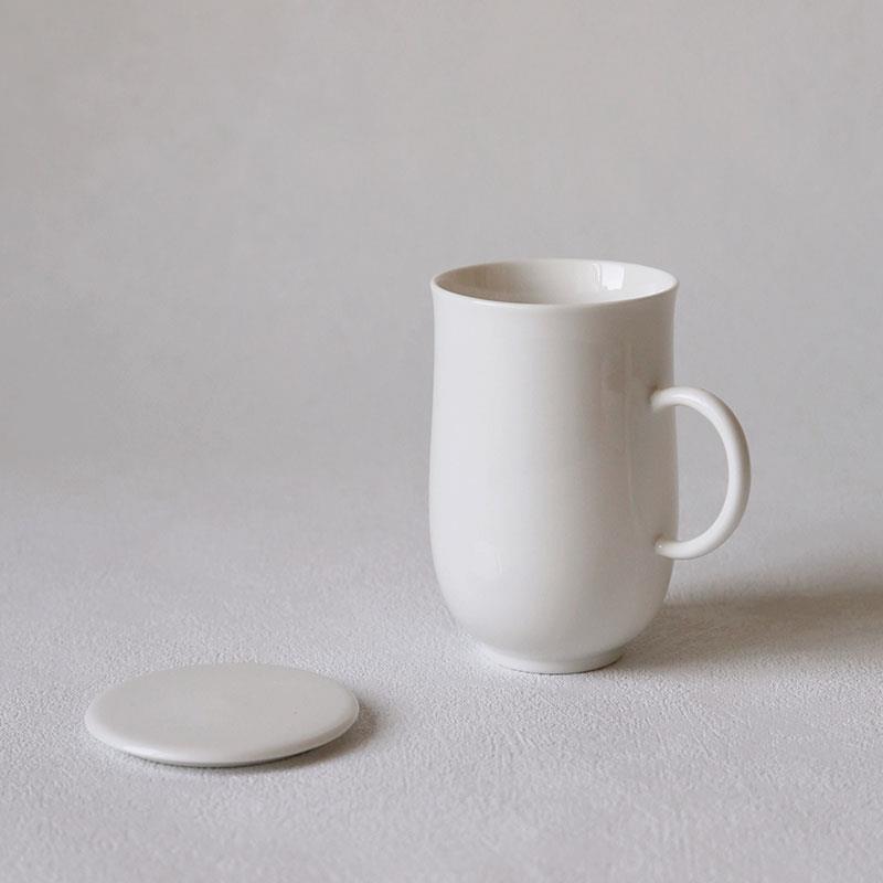 圆肚白釉马克杯 陶瓷咖啡杯 茶杯 水杯 餐饮器