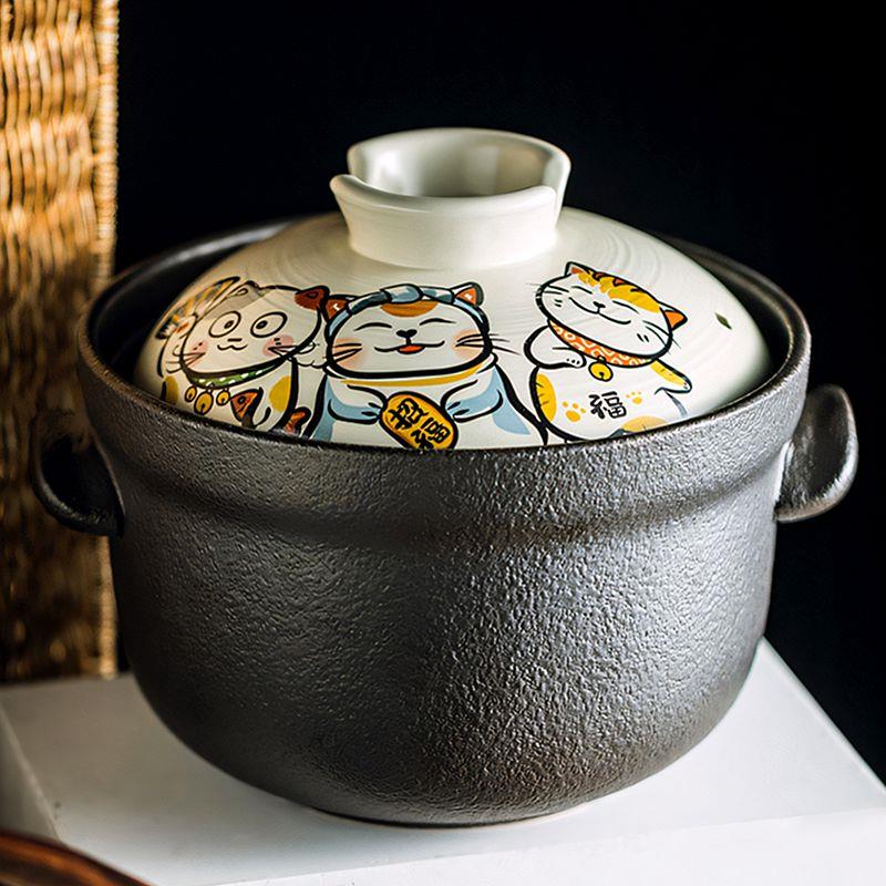 砂锅耐高温干烧不裂砂锅煲家用燃气耐高温炖锅煲汤家用陶瓷汤锅大