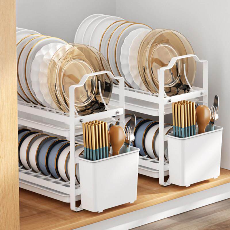 厨房碗碟架置物架橱柜台面收纳架家用抽屉内碗架碟架分隔带沥水层