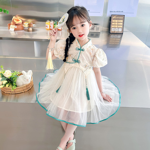 舒適女童2025時(shí)髦網(wǎng)紅服裝 精致超仙夏潮中長(zhǎng)款 大童甜美連衣裙經(jīng)典