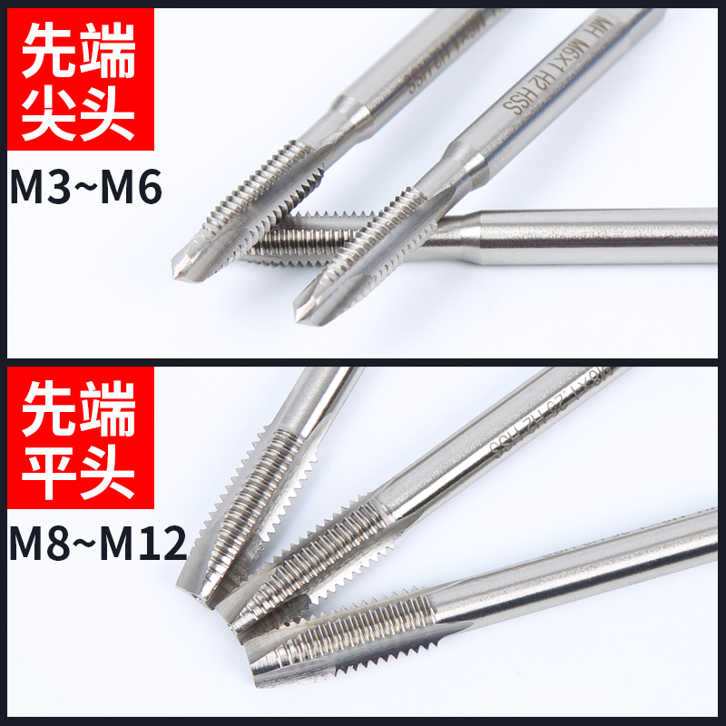 先端机用丝锥刚铁板专用丝攻m6m8m10攻牙攻丝钻头螺纹丝攻