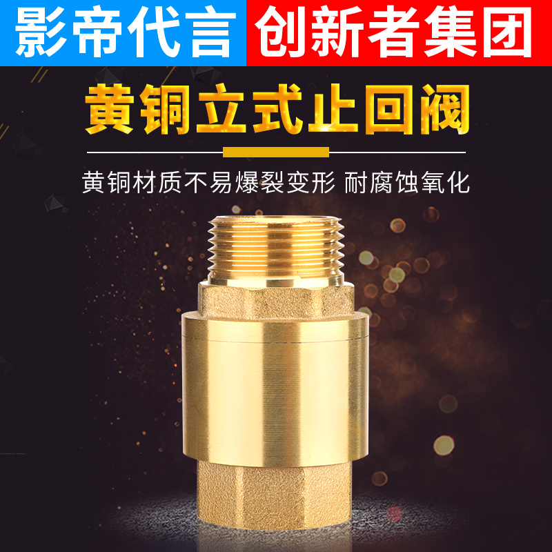 全铜加厚内外丝止回阀4分6分1寸水管水表弹簧单向阀立式止逆阀