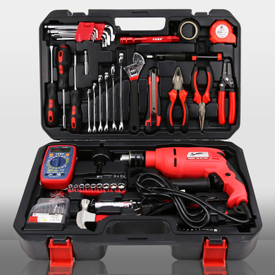 电钻工具组合套装带万用表工具箱72件套家用冲击钻组套五金工具