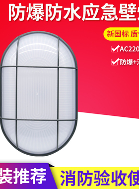 敏华电工LED防水防爆应急吸顶灯壁灯8W防护等级IP65椭圆形AC220V