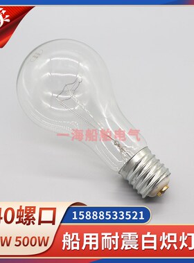 船用投光灯灯泡E40E39大螺口耐震220V110V/300W500W探照灯TG1/2-B