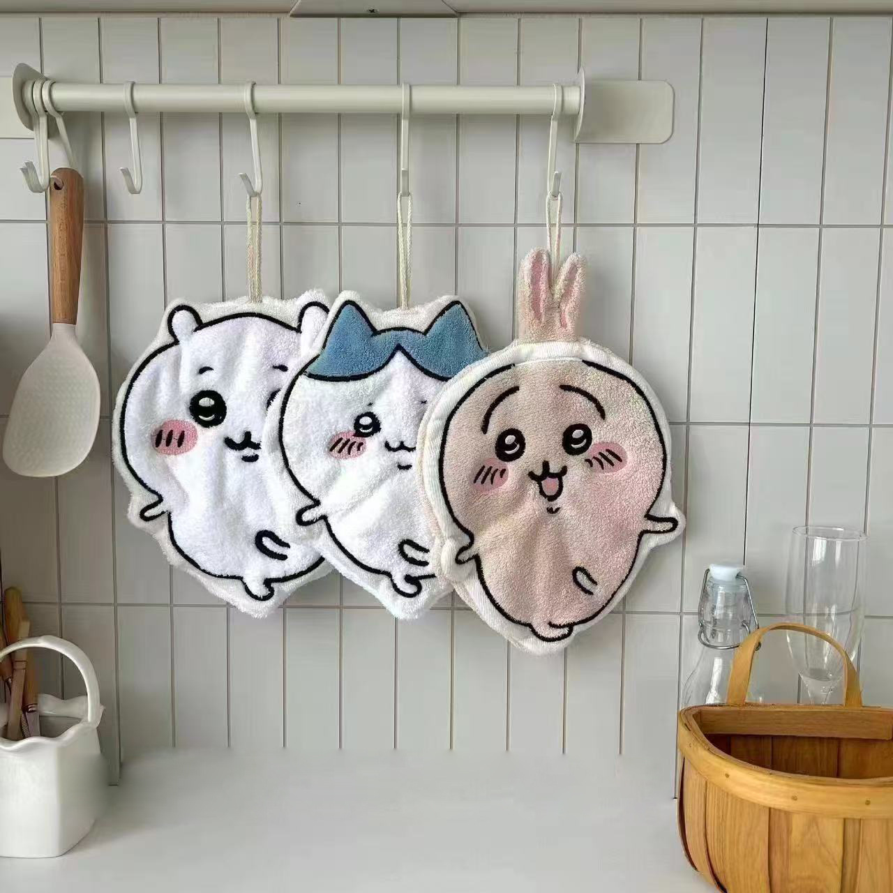 Chiikawa可爱乌萨奇小八吉伊挂式擦手毛巾超强吸水厨房卫生间专用