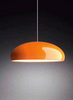 意大利丹麦中古风橙色餐厅吊灯全光谱北欧简约卧室客厅可移位吊灯