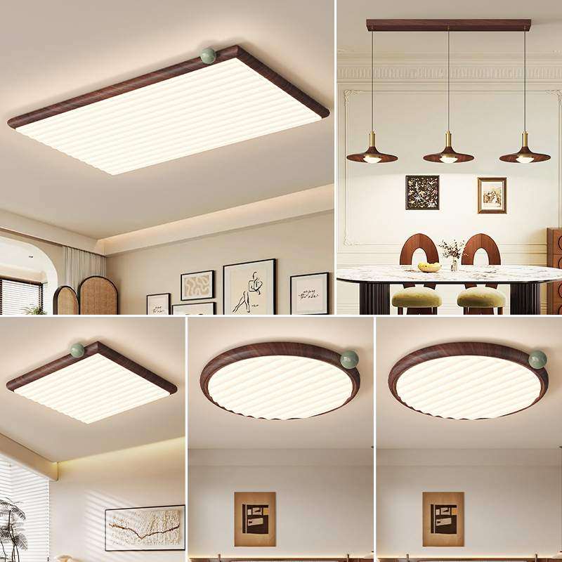 中古风客厅灯大厅主灯胡桃木色原木风卧室吸顶灯护眼全屋套餐灯具,3C数码配件,USB灯,淘宝优惠券,粉丝福利购,淘宝优惠卷