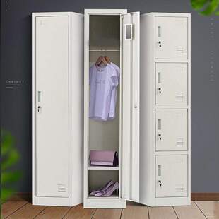 单门更衣柜钢制双人铁皮柜员工宿舍家用收纳储物鞋柜窄小夹缝衣柜