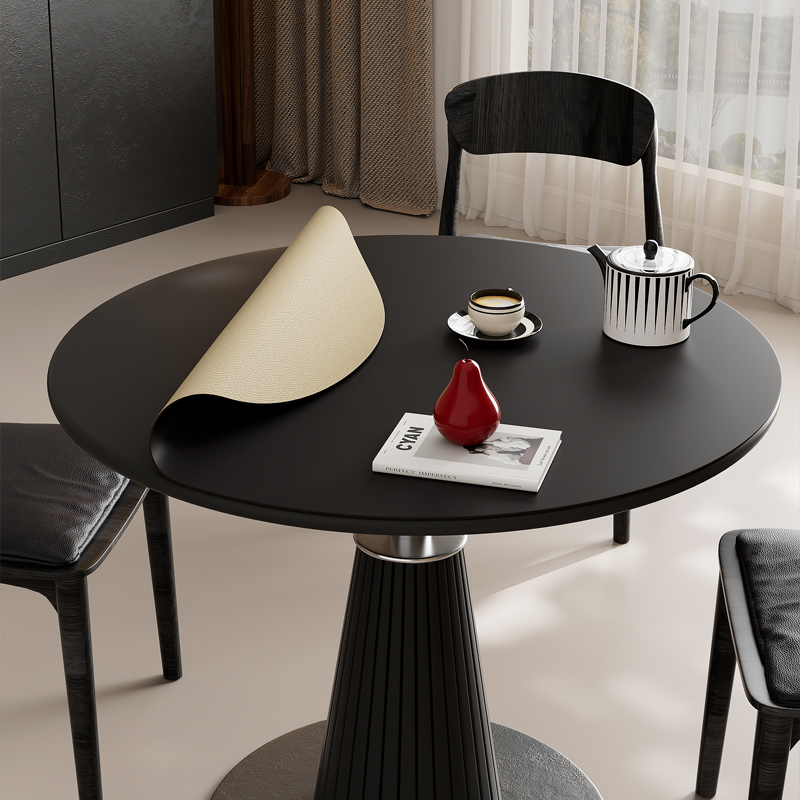 纯色硅高级感圆形桌垫圆桌布防油防水防烫小茶几垫子餐桌台面保护