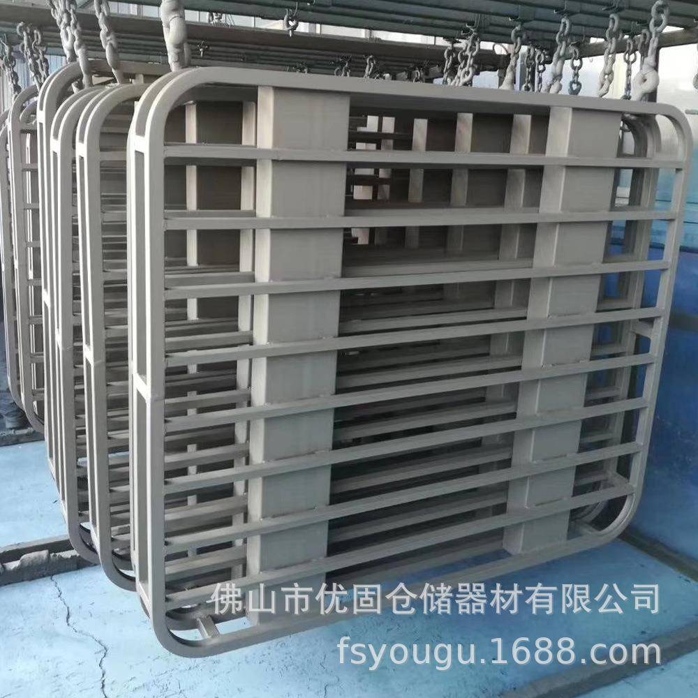 叉车托盘双层重型钢制圆角拖托盘货架金属钢制铁托盘双面钢制托盘