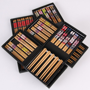 筷子家用高档抗菌防霉竹子楠竹日式木筷子礼盒家用筷子礼盒装餐厅