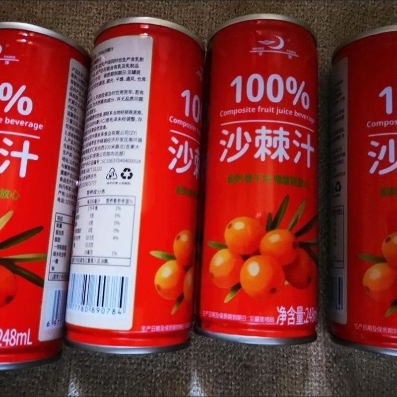 100%野生沙棘汁整箱248ml罐装富含VC果蔬汁原浆饮料