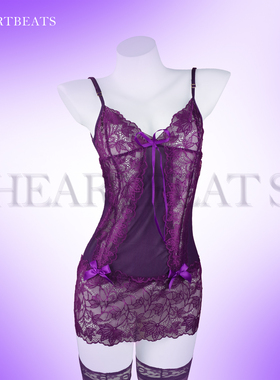 HeartBeats[紫色韵味]情趣睡衣cosplay纯欲连衣裙吊带蕾丝睡裙女