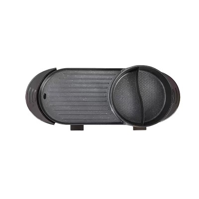 新品多功能料理锅烤涮一体锅鸳鸯锅烧烤盘家用宿舍户外电火锅