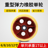 12寸超重型脚轮铁芯尼龙单轮6寸8寸10寸推车轮子载重1吨车轮