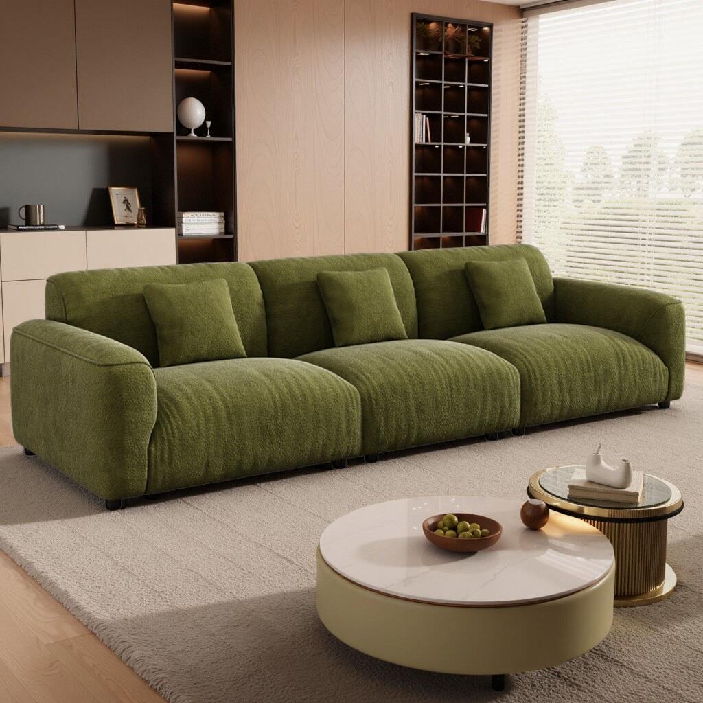 法式覆古格兰德布艺沙发客厅2025新款直排小户型雪尼尔云朵可拆洗