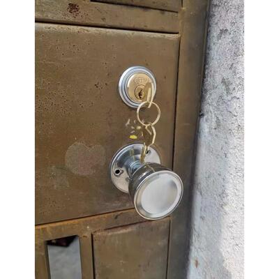 铁门锁防盗门纯铜丰收9472A2栅栏门双锁头全铜老式申士牌锁芯可用