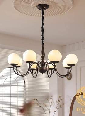 美式客厅吊灯复古餐厅大厅主灯法式中古风vintage氛围卧室灯lled