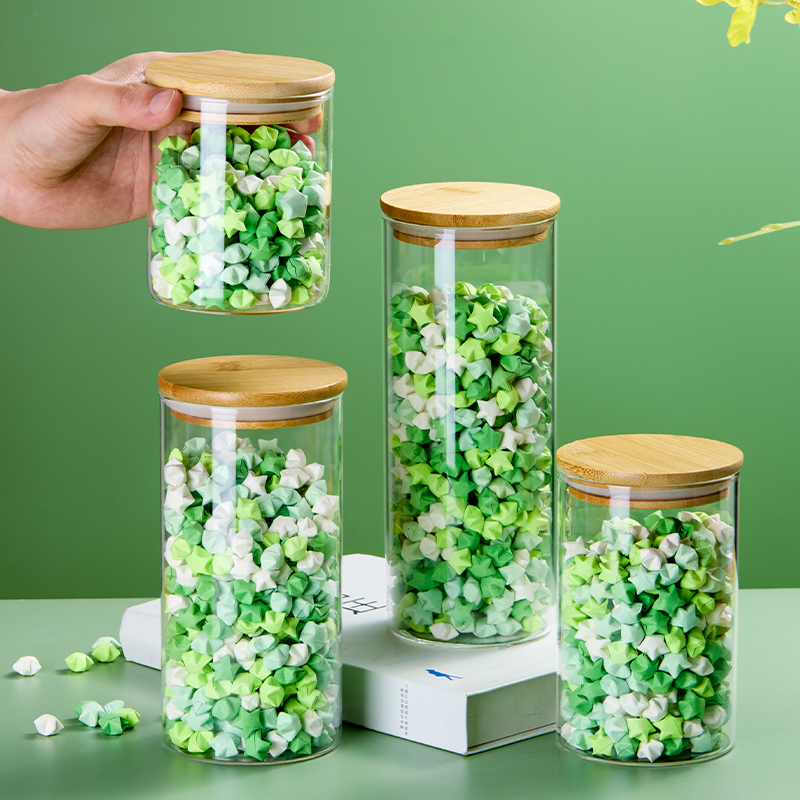 许愿瓶玻璃幸运星星瓶diy成品木塞罐子摆件五角星漂流瓶七夕礼物