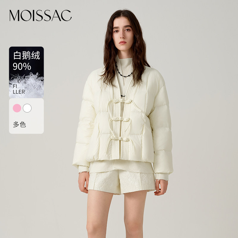 摩萨克冬装白鹅绒90典雅新中式双门襟盘扣短款外套羽绒服女,女装/女士精品,羽绒服,淘宝优惠券,粉丝福利购,淘宝优惠卷