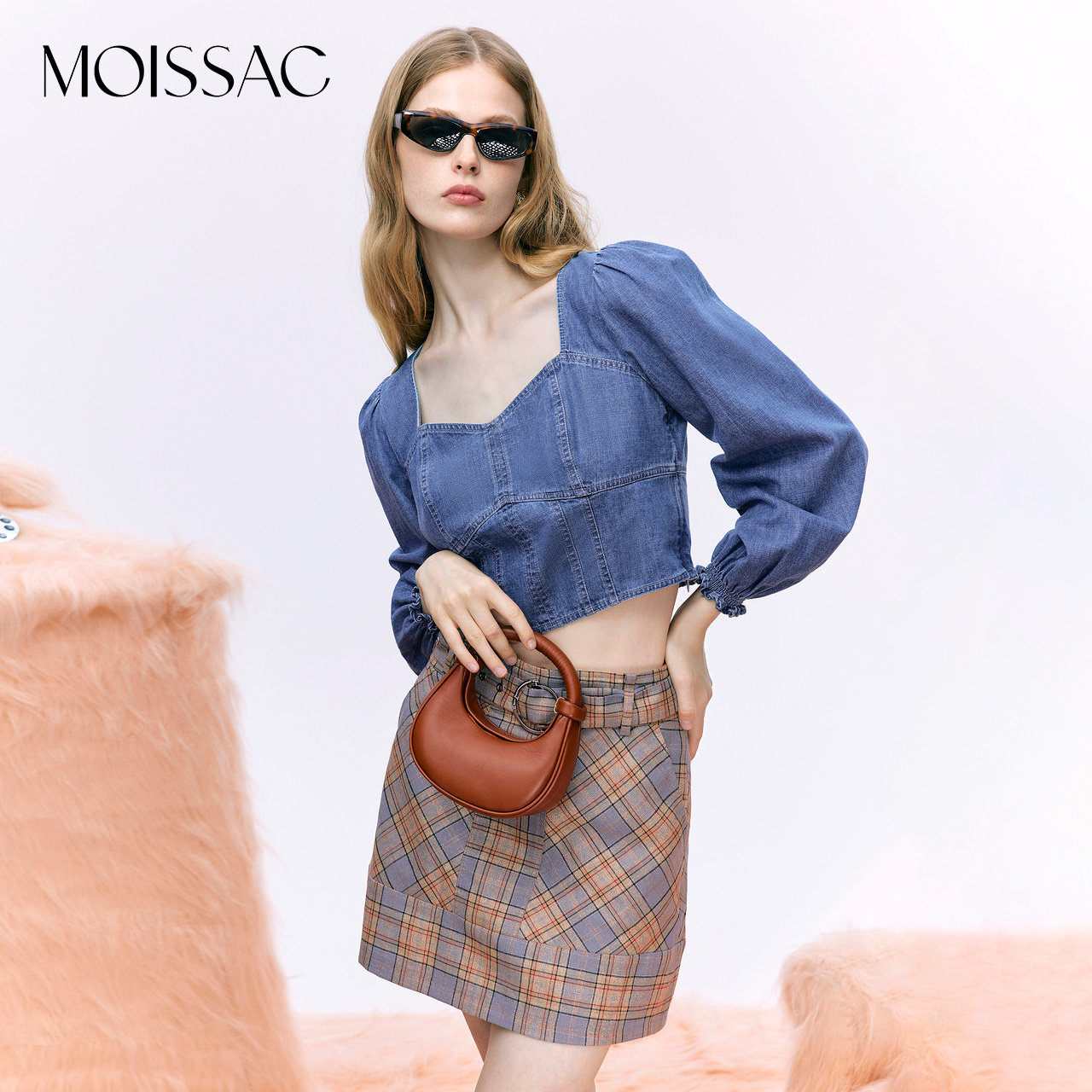 摩萨克奥莱秋季100全棉高级法式复古露脐收腰牛仔小衫上衣女,女装/女士精品,T恤,淘宝优惠券,粉丝福利购,淘宝优惠卷