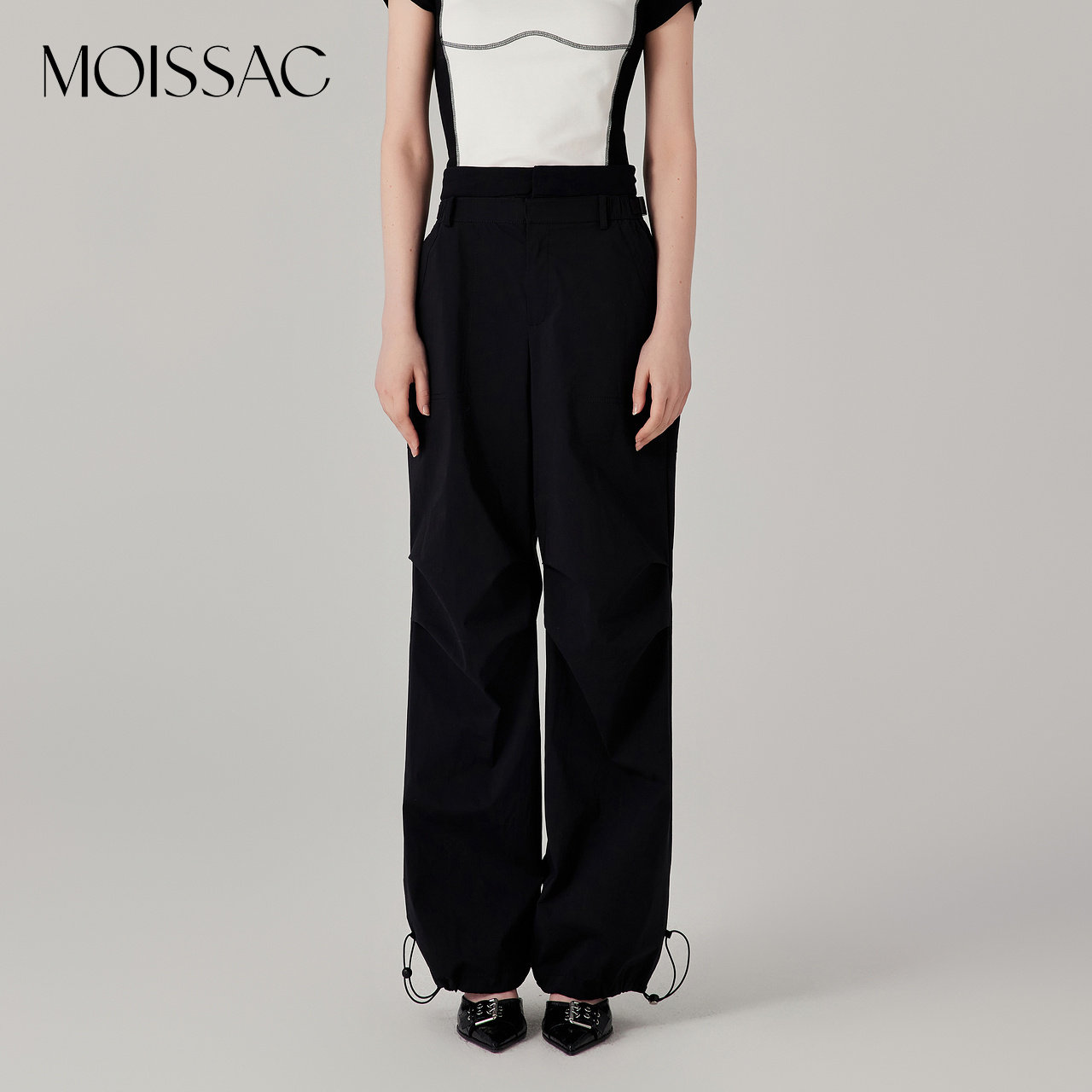 商场同款 摩萨克秋棉休闲风甜酷宽松工装口袋直筒长裤女,女装/女士精品,休闲裤,淘宝优惠券,粉丝福利购,淘宝优惠卷