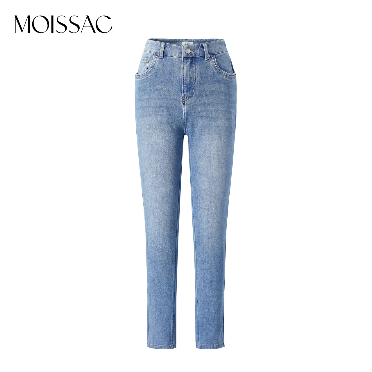 MOISSAC摩萨克奥莱春季休闲基础款百搭修身牛仔小脚裤女
