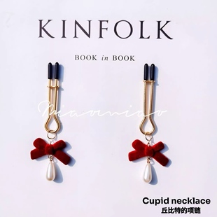 可爱毛球夹子珍珠金属塞红蝴蝶结珍珠女仆圣诞系列饰品