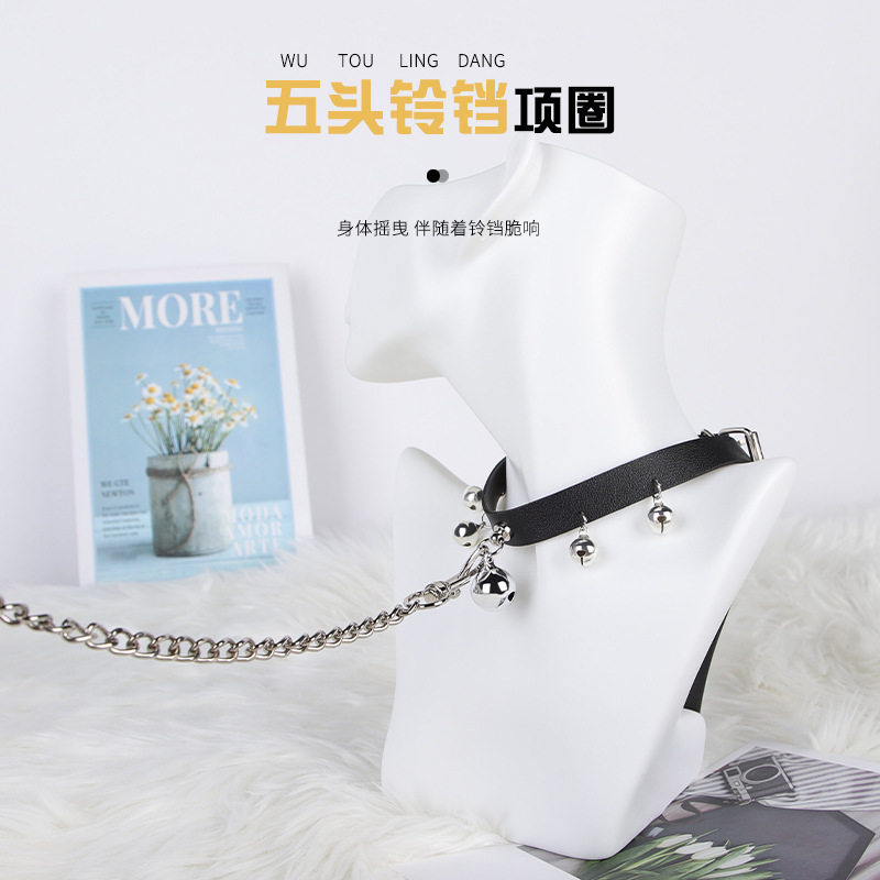 黑色响铃项圈狗狗puppy牵引绳