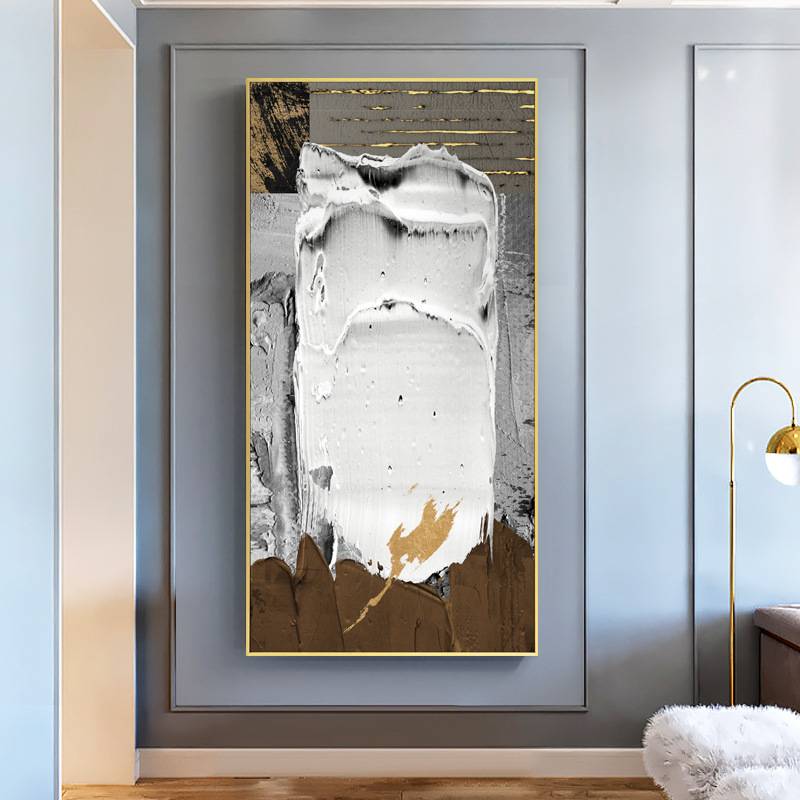 涂抹 现代轻奢抽象进门玄关装饰画简约挂画极简艺术走廊过道壁画图片