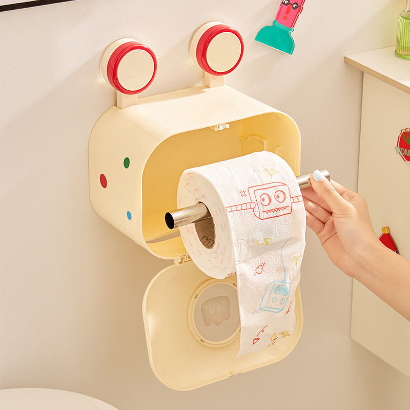 吸盘纸巾盒卫生间厕纸盒纸巾架壁挂卷纸盒免打孔厕所抽纸盒卷纸架